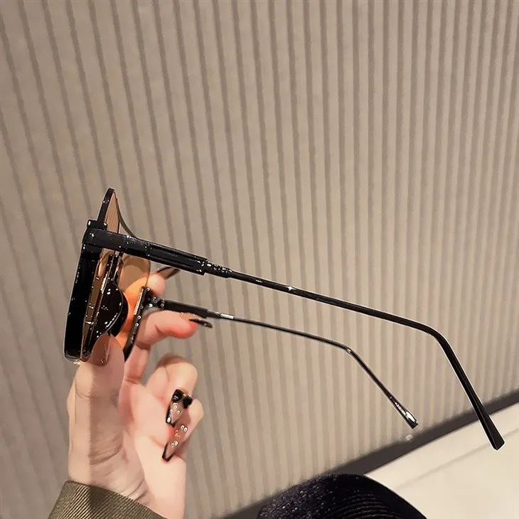 Metal Half Rimless Sunglasses